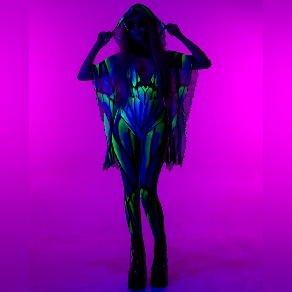 Candy Catz Flutter Fairy Hooded Jumpsuit Festival / HALLOWEEN - Picture 9 of 9